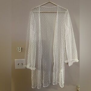 White lace overlay robe
